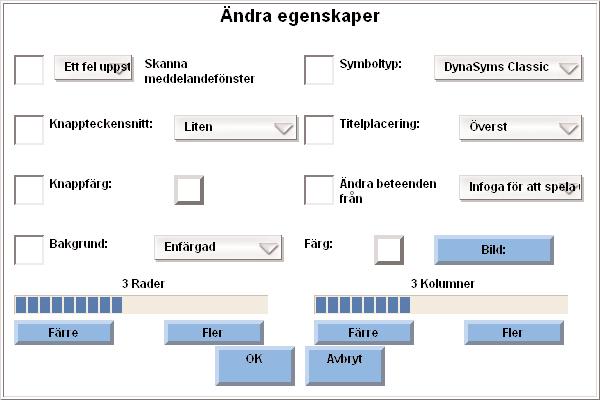 Färg visar alltid den färg som är markerad just nu. Om du använder en bild som sidans bakgrund, välj knappen Bild för att komma till menyn Markera bildfil med verktyg för att välja en bildfil.