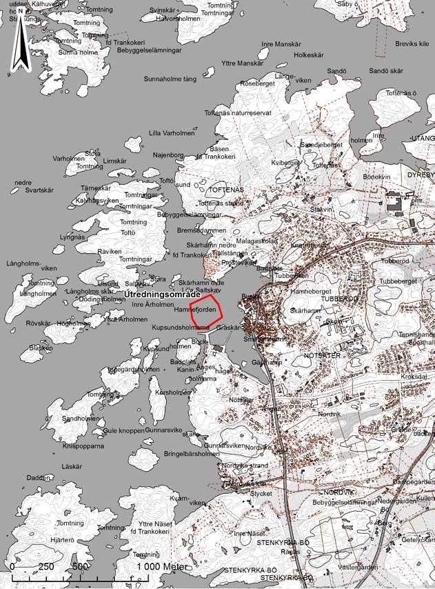 Södra hamnen i Skärhamn 5 Figur 2. Karta över utredningsområdet.