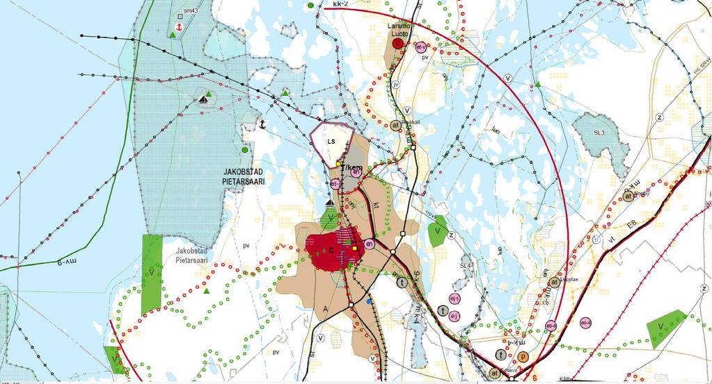 Sivu 9 / LANDSKAPSPLANEN MAAKUNTAKAAVA Markanvändnings- och bygglagen 32 : Landskapsplanen skall tjäna till ledning när generalplaner och detaljplaner utarbetas och ändras samt när åtgärder annars