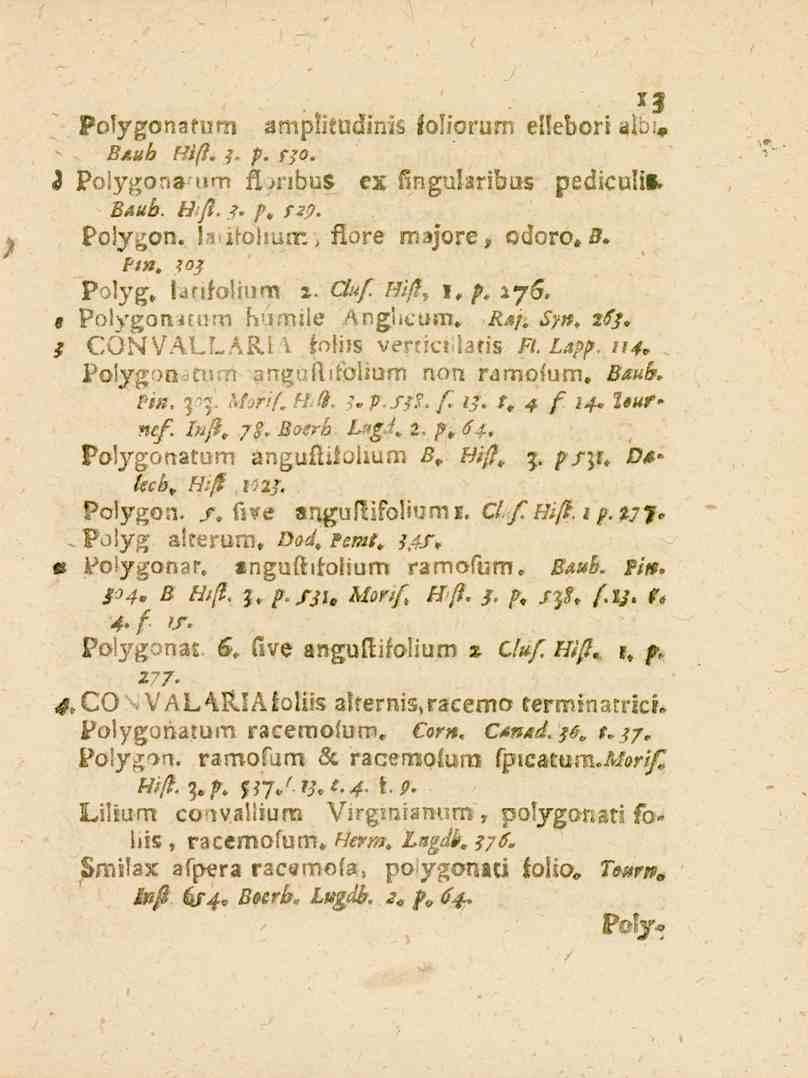 WolygonZeum 13 i.mpl.tudin.6 ioliorum ellebon «ii.-» BAub Hifl. -**. p. f3o. «3 Pcuy^orlS.»m fl.nbus ex (.rigubribus pediculii. F<z«_^. 77/. 3. />. /-=.?. Polyfon, la iw.'..*.?:. fiore M3^'ore, Qdoro.