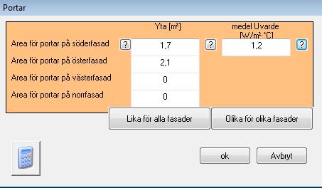 Bilaga 2 Dörrareor är uppmätta vid observation av fallstudien.