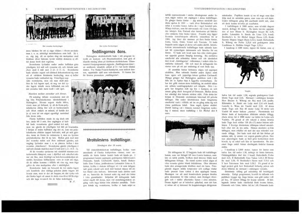 X V N TERID ROTTSFESTEN HELSI NGFORS VINTERIDROTTSFESTEN HELSI NGF ORS XI Det svenska hockeylaget. ännu hårdare för att ej säga vildare; i ifvern använde man t. o. rn.