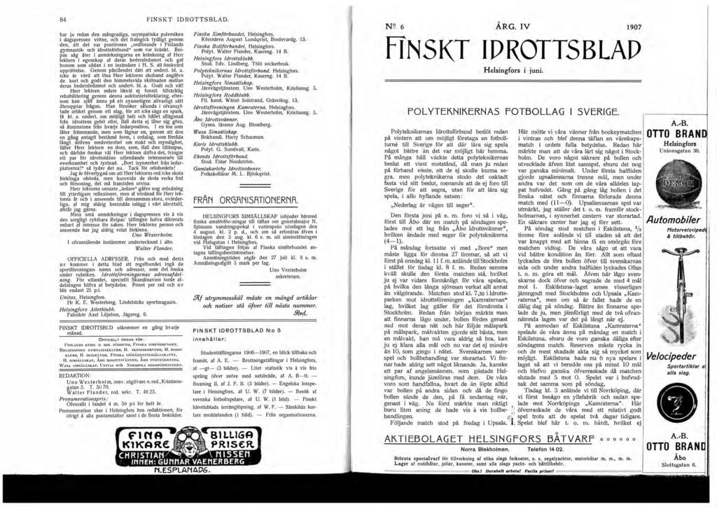 84 FINSKT IDROTTSBLAD.