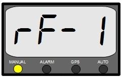 Omställning av AP47 för Virtuell eller Fysisk RFU Då piloten är i manuellt läge, tryck på knappen MODE tills displayen visar P-XX. Detta indikerar den aktuella versionen på mjukvaran.