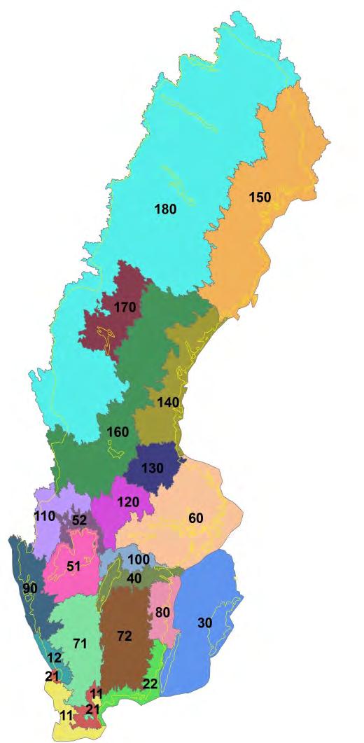 Sammanlagt ingår 12598 punkter i JBV 2013-dataset men det bör noteras att antal jordprover med analyserade värden kan skilja mellan olika variabler, då vissa variabelvärden saknas för några prover.