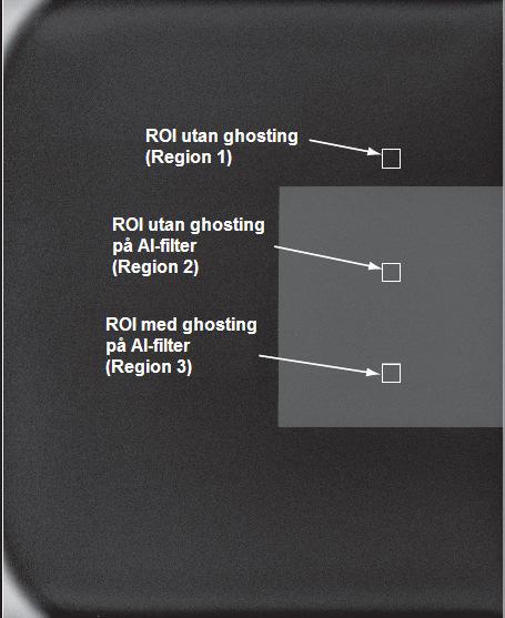 Ställ in AUTO-FILTER vid Exposure mode och ställ AEC-sensorn till position 2. Exponering 1: Täck halva detektorn med 4cm PMMA-block, se Figur 7.