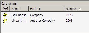 Gränssnitt Kapitel 1 Komma igång Kortnummer (F6) Fältet Kortnummer innehåller en lista med dina oftast använda telefonnummer. Här har du snabb åtkomst till dessa nummer.