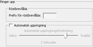 Ringer upp Kapitel 2 Anpassa Cisco Unified Attendant Console Ringer upp Följande alternativ är tillgängligt på denna flik: Prefix för röstbrevlåda Med det här alternativet kan du ange ett prefix som