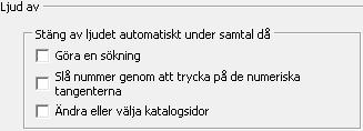 Toner Kapitel 2 Anpassa Cisco Unified Attendant Console I Bild 2-7 visas alternativen som kan konfigureras på fliken Ljud av. Bild 2-7 Fliken Ljud av i avsnittet Inställningar.