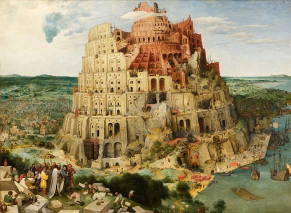 Forntida tankar kring språk I Första Mosebok 11:1-9 beskrivs hur Gud i vrede störtar Babels torn,