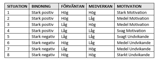 Sambandet mellan dessa fyra delar delas därefter upp i tre variabler som kommer behandlas utförligare under separata rubriker. Variablerna är: 1.