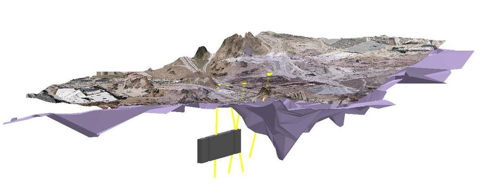 kvalité och bergytans läge. Från undersökningarna kunde en bergytsmodell skapas.