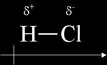 Dipoler är molekyler som har en positiv och negativ laddad sida (polära ämnen) Väteklorid är en dipol: Kloratomen är mer elektronegacv jämfört med väteatomen och kommer därför airahera de gemensamma