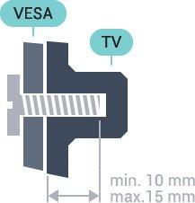 2 cirka 10 mm i de gängade bussningarna på TV:n. Installation Varning! Väggmontering av TV-apparaten kräver särskild kompetens och bör endast utföras av kvalificerad personal.