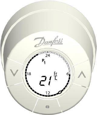 2. Komma igång med 2.1 Termostatdisplay Den svarta streckade cirkeln visar en 24-timmars urtavla.