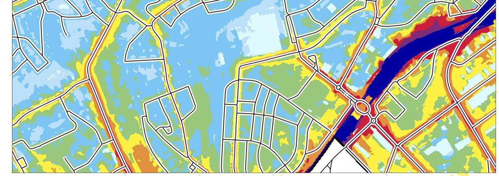 Små lägenheter (upp till 35kvm boarea) som enligt regelverken kan ha upp till 60 dba vid fasad kan planeras men endast i begränsad omfattning. Maximal nivå beräknas till högst 84 dba vid fasad.