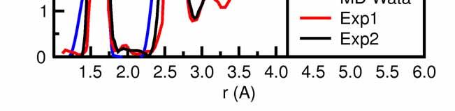 g(r) 1 för alla r lternativt kan man ange radiella distributionsfunktionen Exempel: T(r) i amorft SiO 2, simulering (MD) vs.