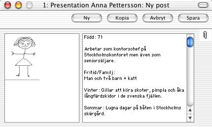 Kapitel 2: E-post Presentationer Presentationer Varje Hansaanvändare med en e-postlåda kan registrera en presentation som innehåller en kortfattad presentation av dem med en bild.