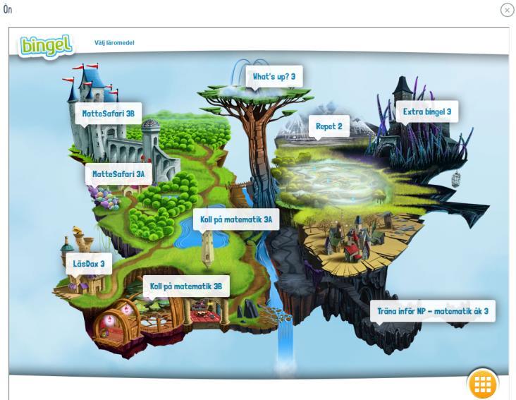 Om bingel: Bingelöarna innehåller många engagerande övningar som är kopplade till läromedel från Sanoma Utbildning.