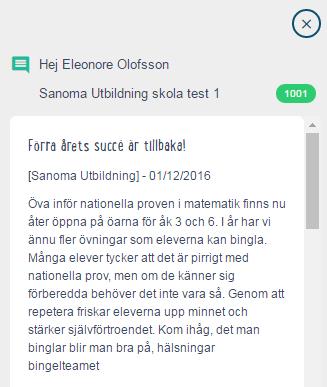 Genvägar resultat: På startsidan finns resultatbubblor. De fungerar som genvägar till resultatvyn och ger dig en snabb överblick varje gång du loggar in.