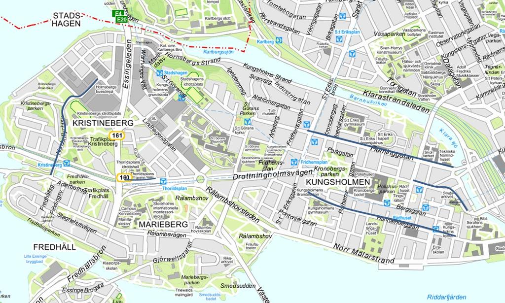 Sida 19 (22) Gator med en hastighetssänkning där kontoret föreslår åtgärder - Hantverkargatan Hastigheten på gatan sänks från 50 km/h till 30 km/h.