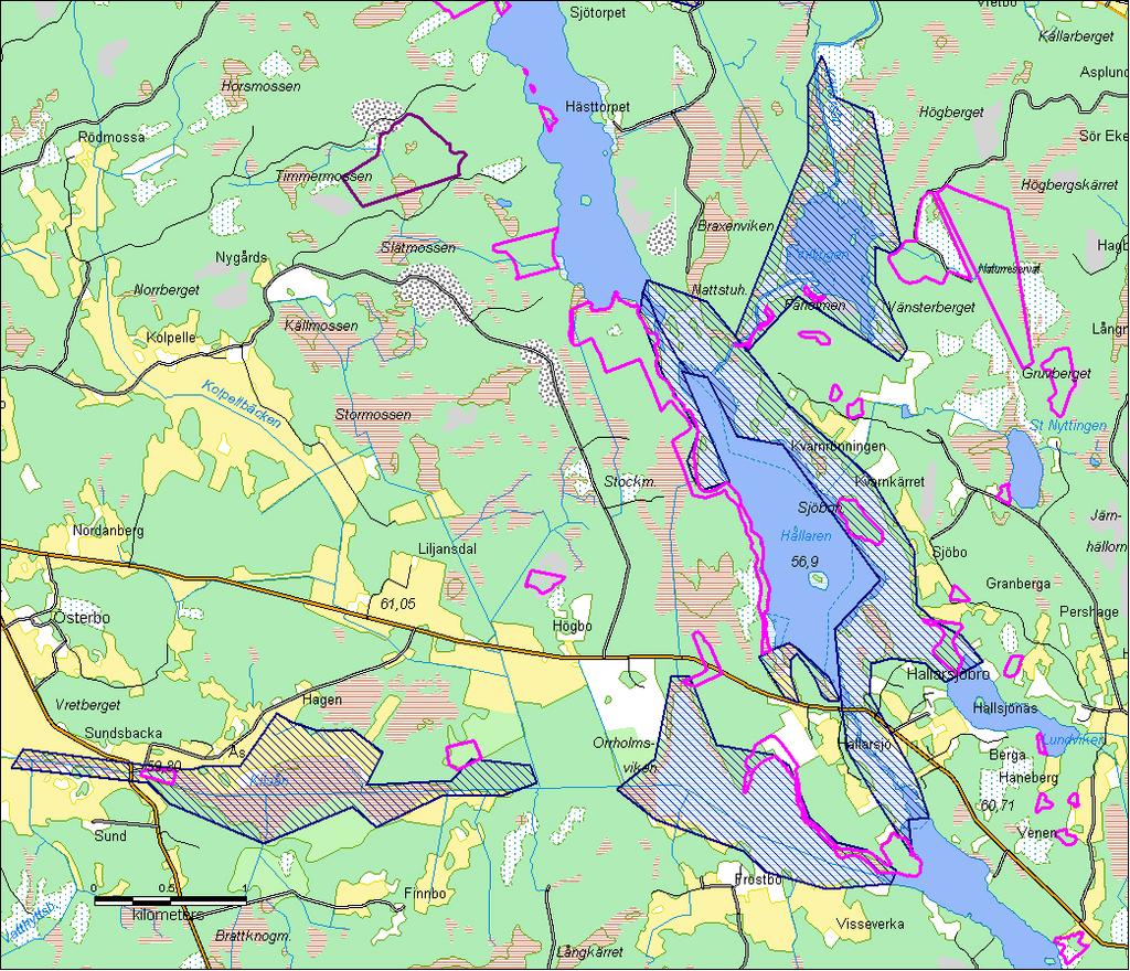 Karta 14: Planerade ramområden för