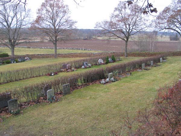 Grusgraven vilken omgärdas av en låg buxbomshäck samt de övriga vårdarna från 1800-talet, som finns kvar i området utgör en viktig länk till kyrkogårdens historia och bör därför långsiktigt