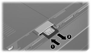 10. Anslut externa enheter igen. 11. Starta datorn. Ta ut ett SIM-kort Så här tar du ut ett SIM-kort: 1. Stäng av datorn.