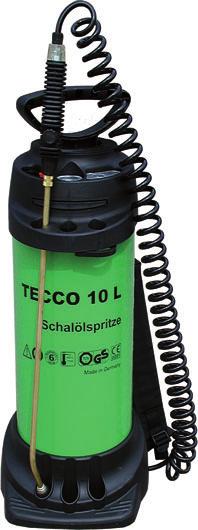TECCO 10 liter Formoljespruta med finfilter för ekonomisk påföring av betongsläppmedel.