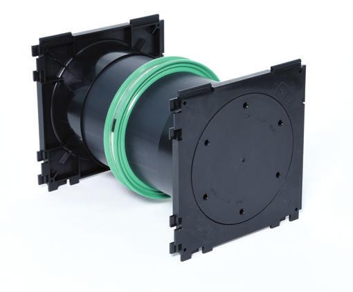 Produktbeskrivning Kabelgenomföringen MKD 150 tillverkas i väggtjockleken och består av 2 tätningspackningar, en fabriksmonterad
