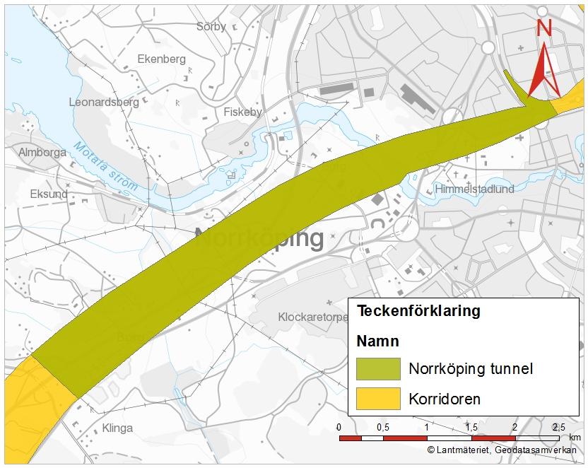 Entreprenad Norrköpingstunneln anläggning och bana Entreprenaden omfattar en cirka 6 km lång tunnel strax sydväst om stationen i Norrköping och fram till Klinga.