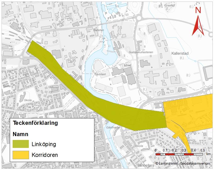 Entreprenad Linköping, anläggning och bana Entreprenaden sträcker sig från strax utanför stadsgränsen, över Stångån genom centrala delar av staden och bort till nuvarande uppställningsbangård.