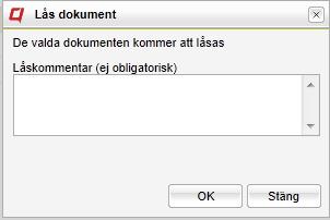 administratörsrättigheter. Om du vill låsa ett dokument, klicka på listikonen och välj "Lås".