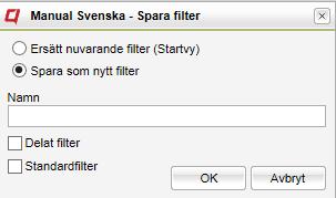 Sök fältet i filterlistan används för fritextsökning. Följande fält ingår i sökningen: Ärendenummer (endast direkt match visas.