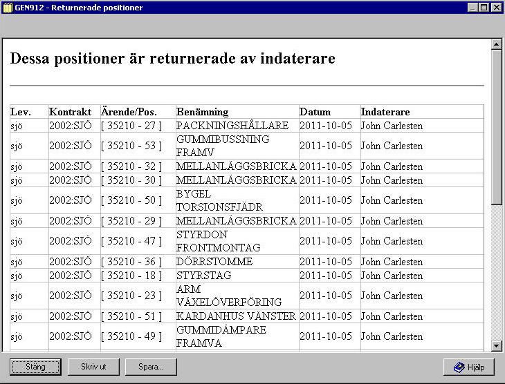 Användarhandledning Produkt Data Registrering (PDR) Klassificering Sida 51(107) PDR