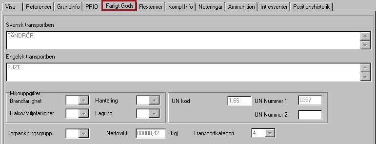 Användarhandledning Produkt Data Registrering (PDR) Klassificering Sida 69(107) PDR Klassificering Version: 3.8.