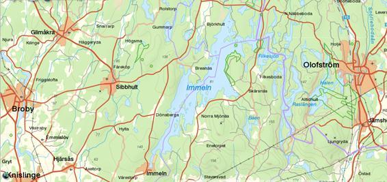 BAKGRUND Immeln Sjöprovfiske 2014 Figur 1. Immeln Områdesbeskrivning Kalkstart: 1983 ph okalk_2007/2008 : 5,70 ph 1860, ca.