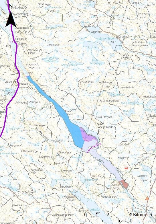 !!! Isälvsavlagring Häsbo (2) Figur 4. Vattenförekomst och påverkanskällor på isälvsavlagring i Häsbo.