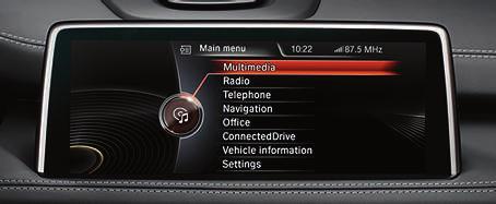 Utvalda sevärdheter visas som realistiska fotografi er. Inkluderar BMW ConnectedDrive Services med BMW Apps.