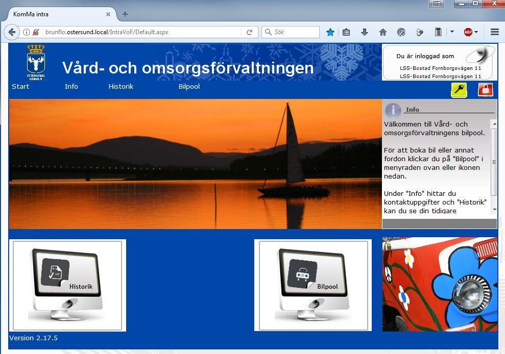 Mer information Länk: Information om Bilpool / bilbokning VOF på Insindan Länk: Allmän information om Fordon VOF Logga in Gå till http://brunflo.ostersund.local/intravof/default.aspx för att logga in.