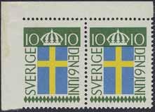 * 500:- 297K 190a, 239A 40 öre gulaktigt olivgrön, typ II, tonat papper och Postsparbanken 5 öre grön typ II, tvåsid (ändmärke) på