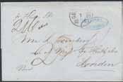 Betalt brev med dubbelt porto, sänt från GÖTHEBORG 1.5.1863, pr Hull Str, till LONDON PAID 4.MY.