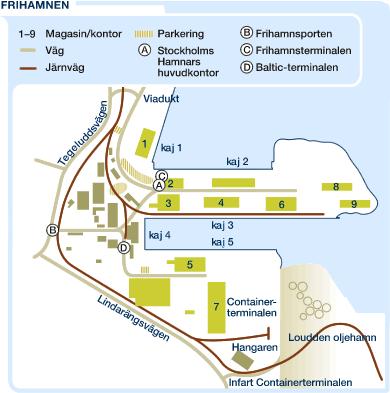 Stockholms hamn Kryssningsfartygen i Stockholm lägger till vid Stadsgården (på Södermalm), Skeppsbron (mitt i Gamla stan) eller vid Frihamnen (nordost