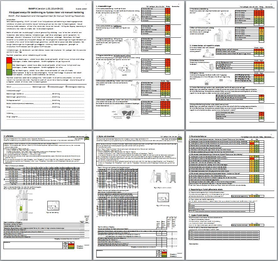 Figur 3: Översikt av papperversionen av RAMP II. I Bilaga 5 återges den i A4-format.