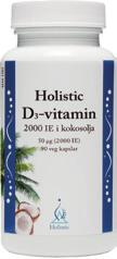 Holistic D 3 -vitamin 2 000 i kokosolja, 90 kapslar En kapsel innehåller D 3 -vitamin 50 µg (2 000 IE) 1000 % Fyllnadsmedel (ekologisk kokosolja), D 3 (kolekalciferol).