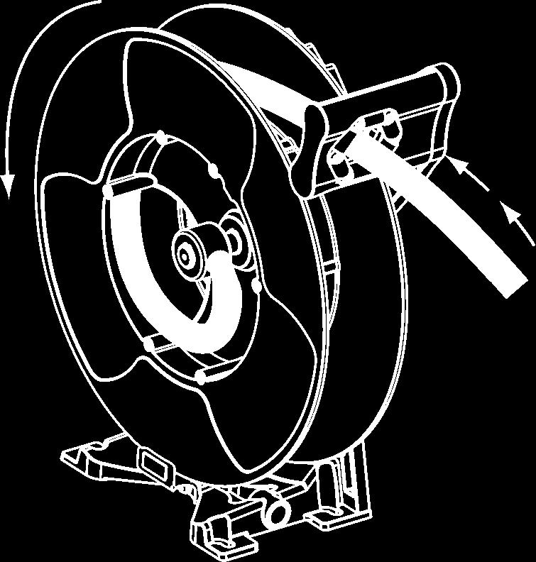 Release the hose from the disk by removing the clamp (Fig. 8b). 4. Pass the new hose through the hose outlet and connect it to the hose reel.