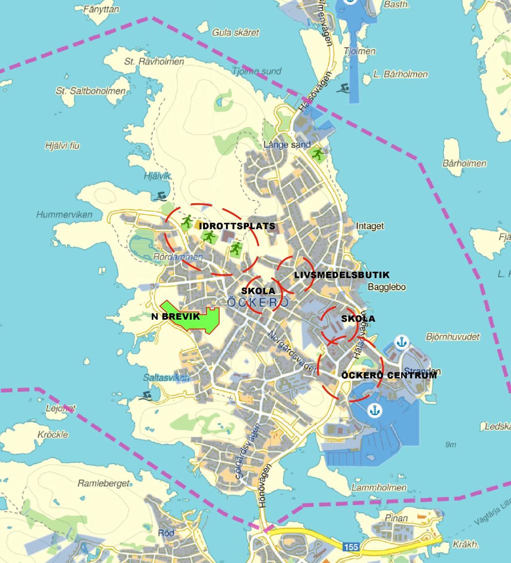 Datum 2017-05-04 Diarienummer 0367/13 Sida 8/16 SERVICE Inom ungefär 1,5 kilometers avstånd från planområdet finns service i form av skola, bibliotek, vårdcentral, apotek, dagligvarubutik och