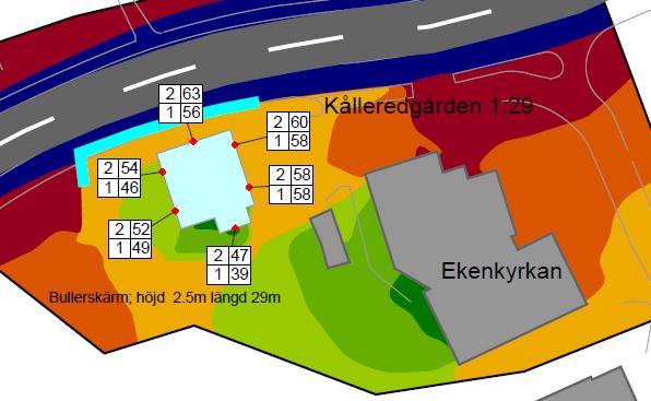 Detta eftersom det i detaljplanen inte går att villkora uppförandet av en bullerskärm då huset redan är befintligt och bygglov ej kommer sökas.