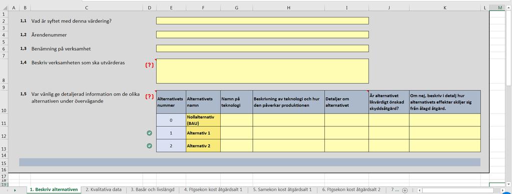 BILAGOR: FLIKAR FRÅN EXCEL-VERKTYGET