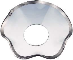 hål 001042 Klar vågig silverkant 65 mm / 25 mm hål 001072 Klar